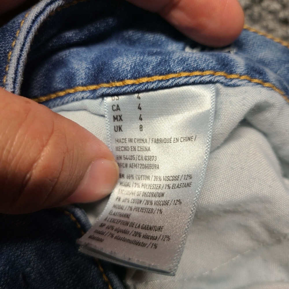 Y2k American Eagle Midi Shortie Distressed Cuffed Stretch Micro Shorts Sz 4 - Picture 10 of 16